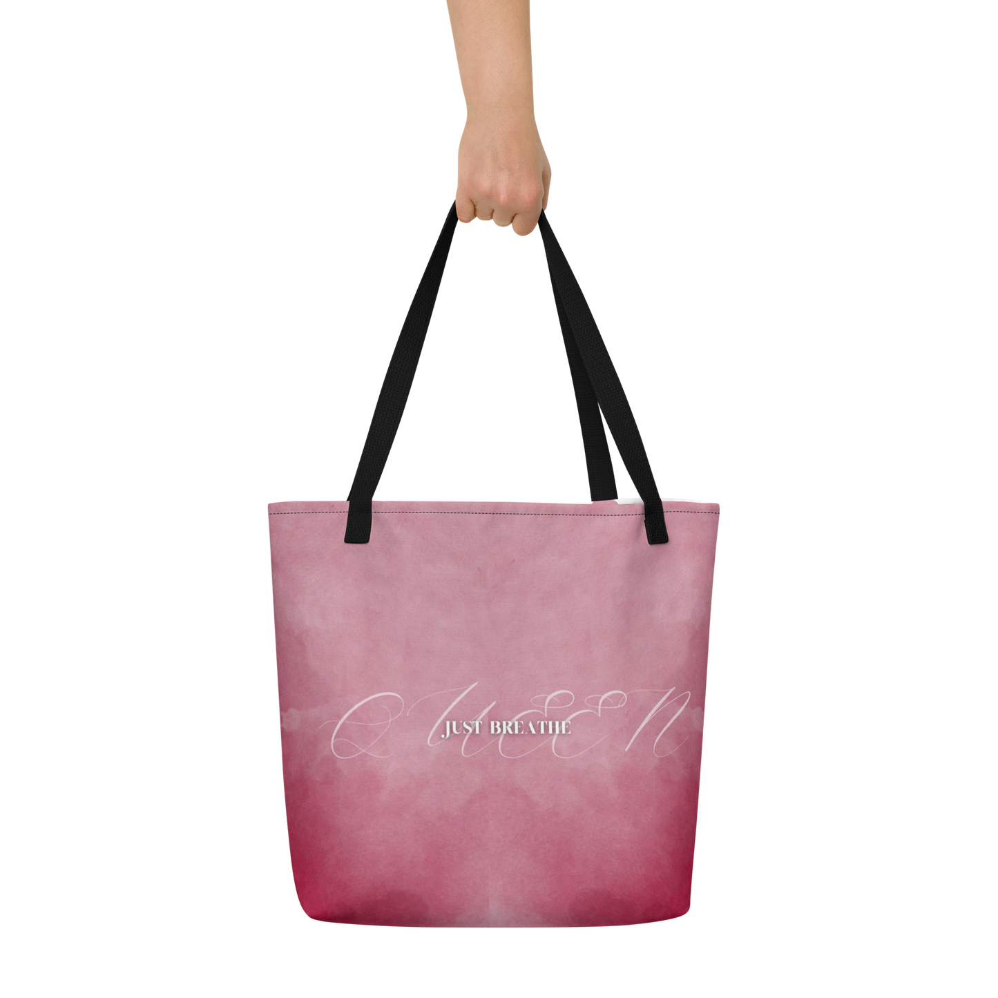 Breathe - Burgundy Large Tote Bag