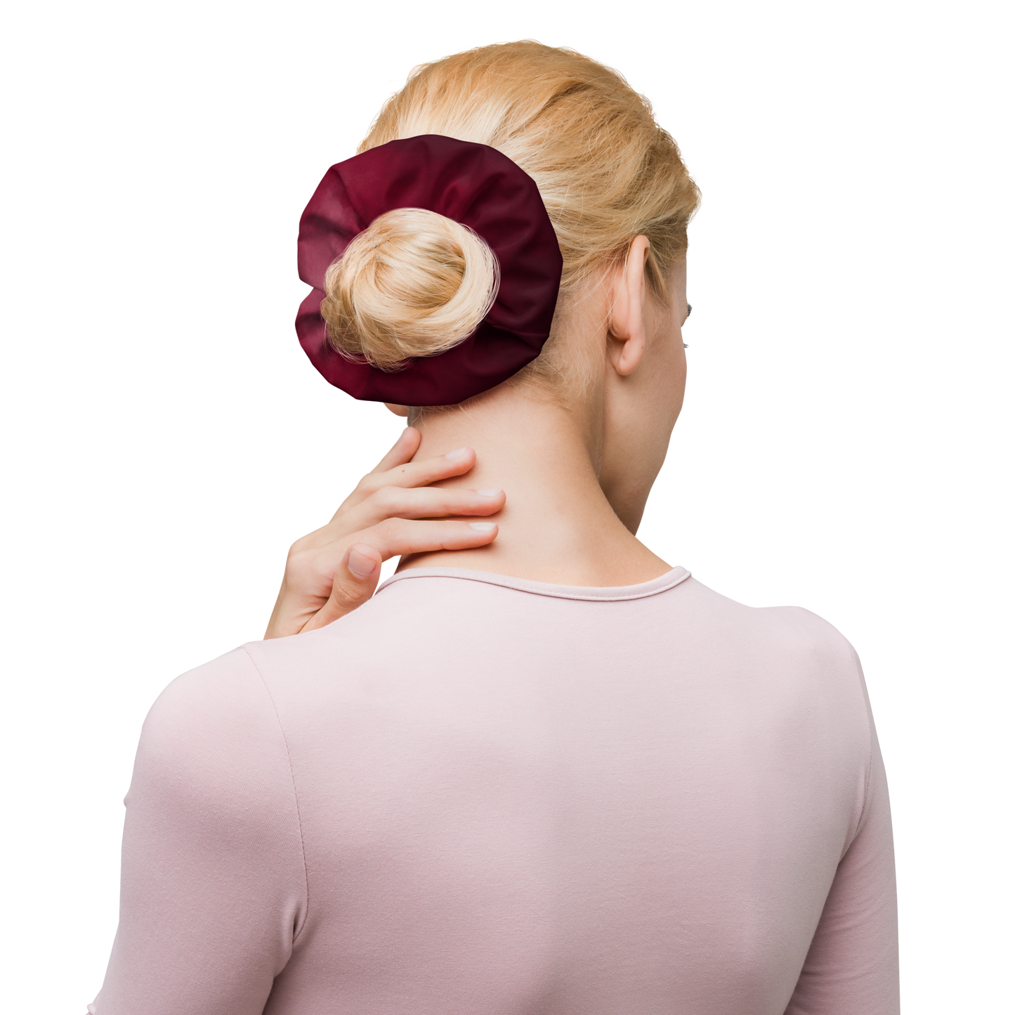 Just Breathe - burgundy Scrunchie