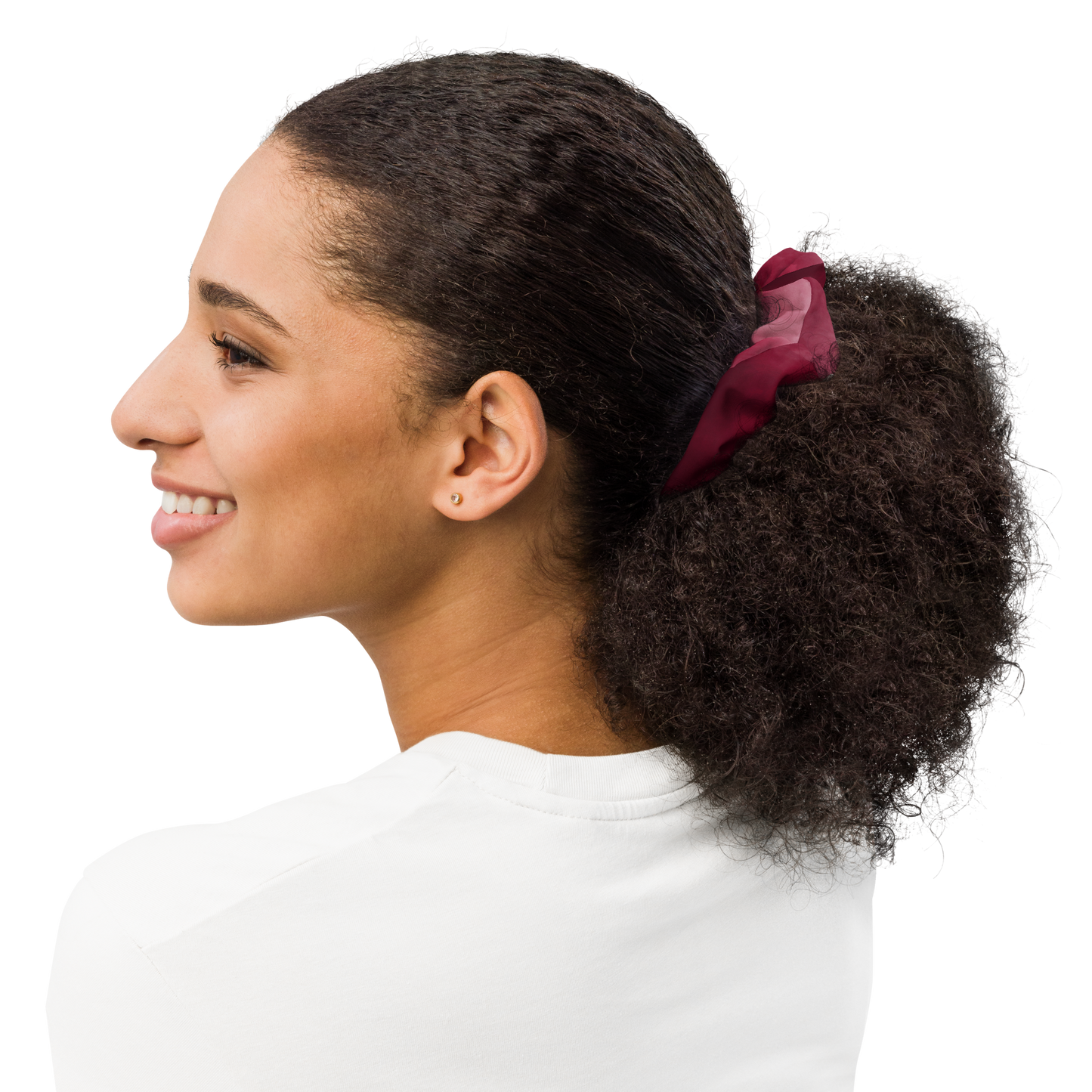 Just Breathe - burgundy Scrunchie