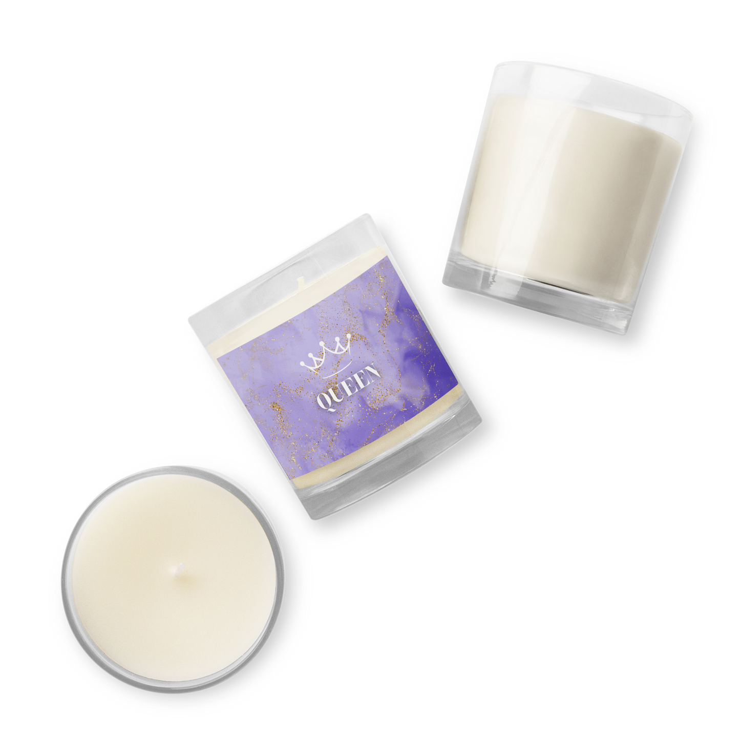 Violet Glass jar soy wax candle