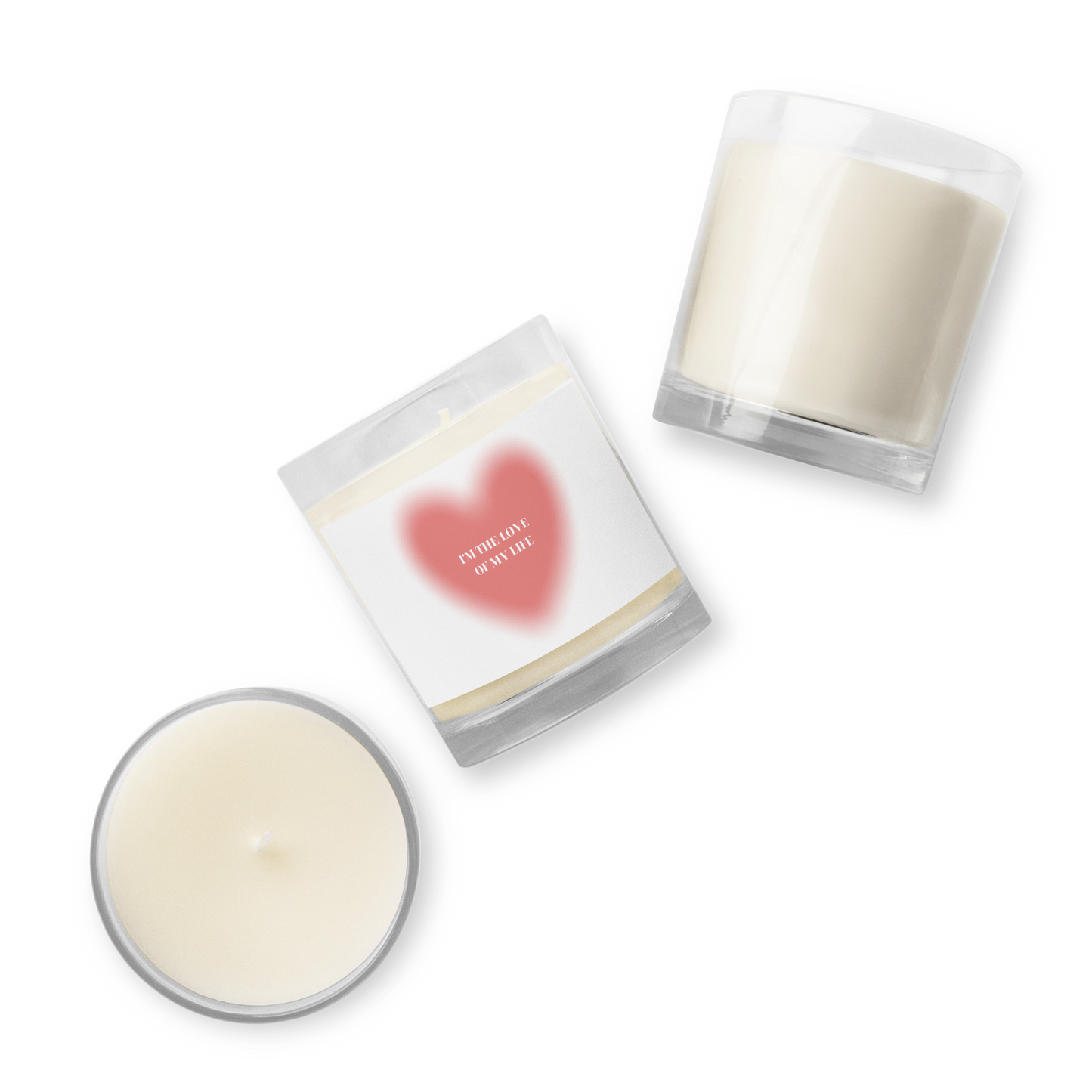 Love Glass jar soy wax candle