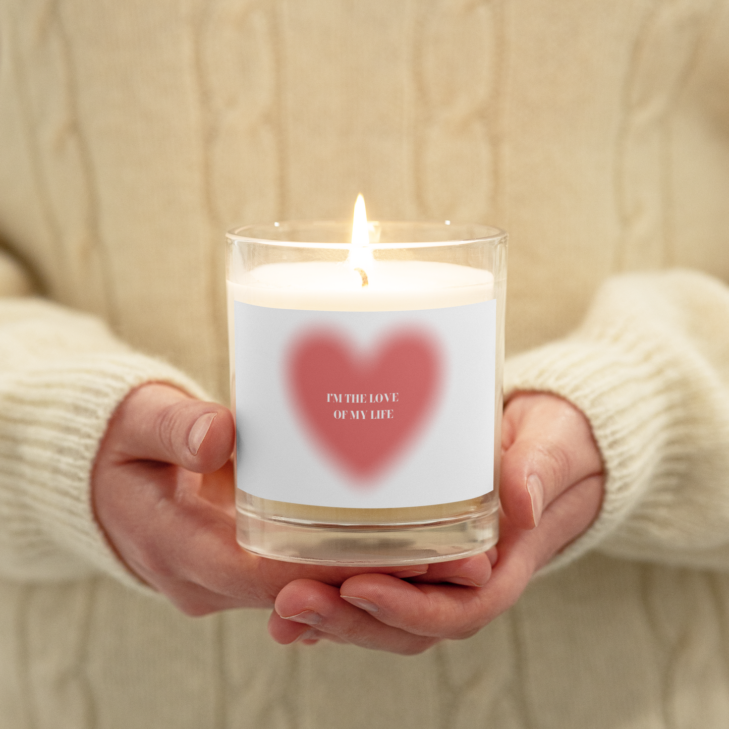 Love Glass jar soy wax candle