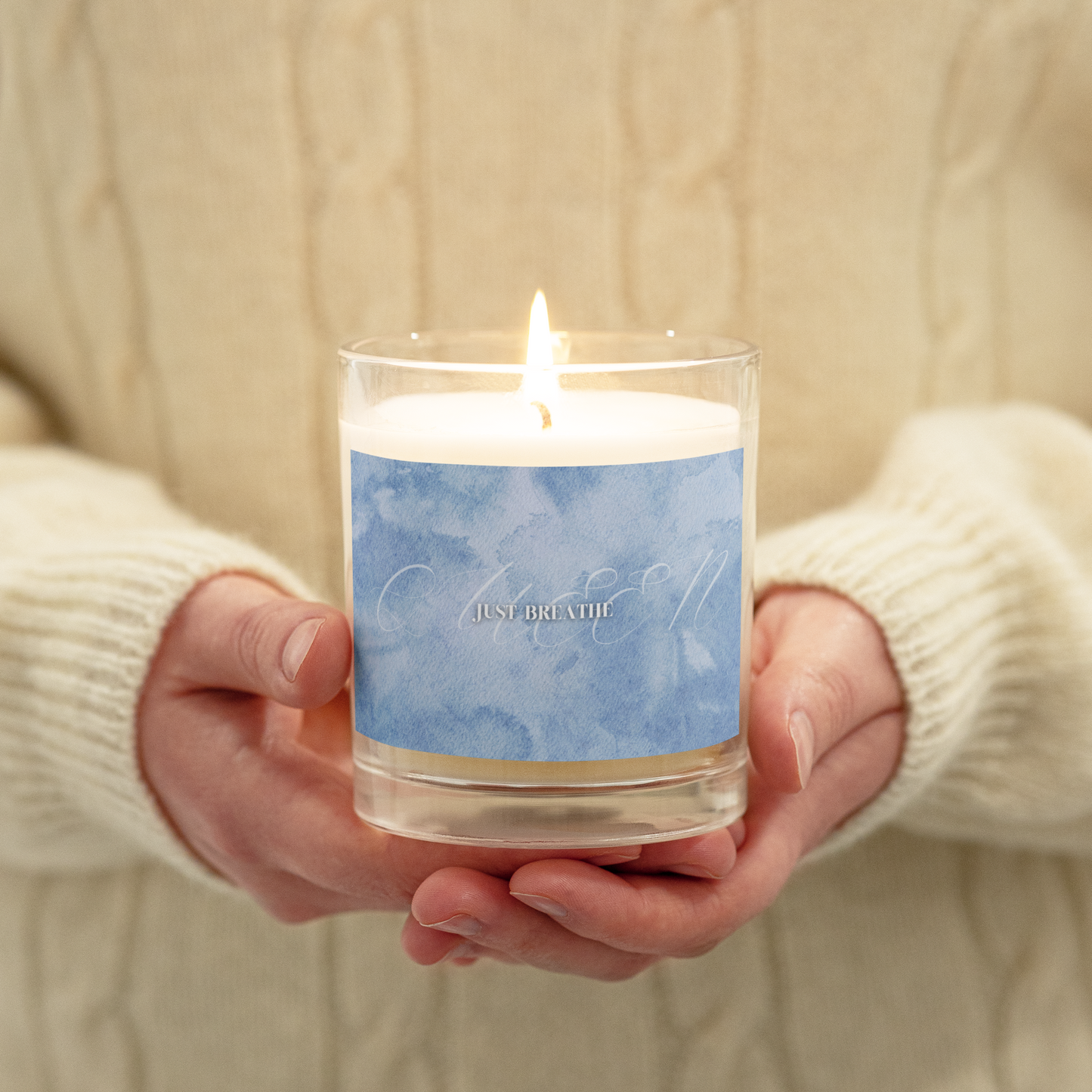 Just Breathe - ocean Glass jar soy wax candle