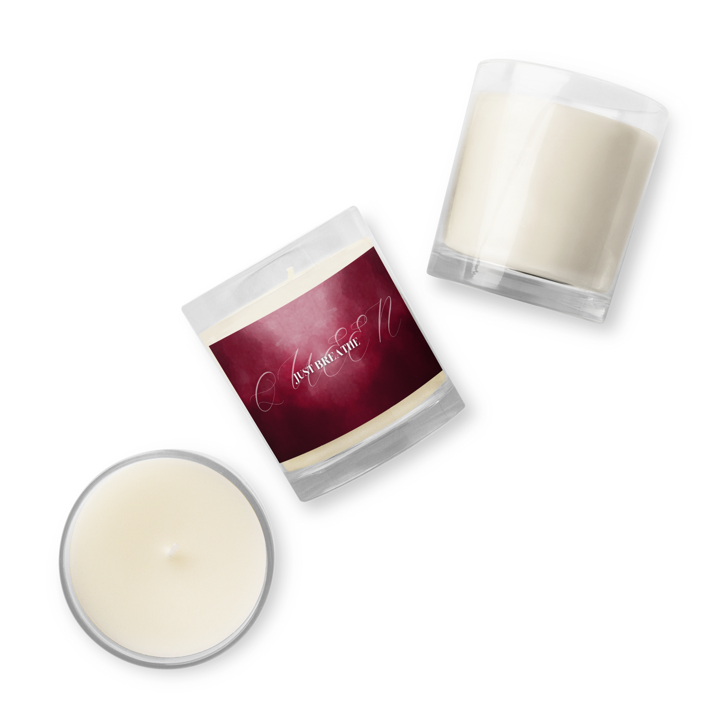 Breathe - Burgundy Glass jar soy wax candle