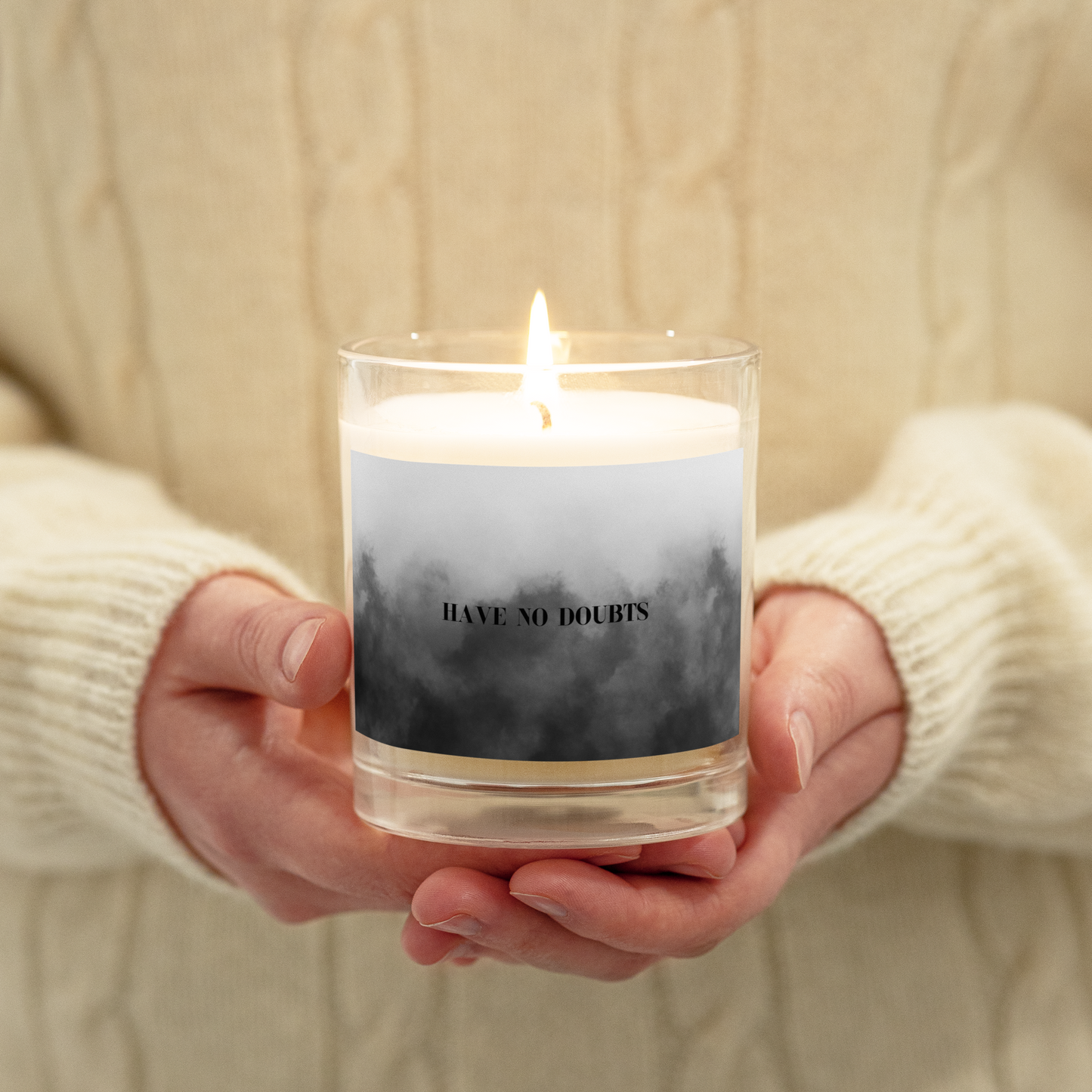 DOUBTS Glass jar soy wax candle