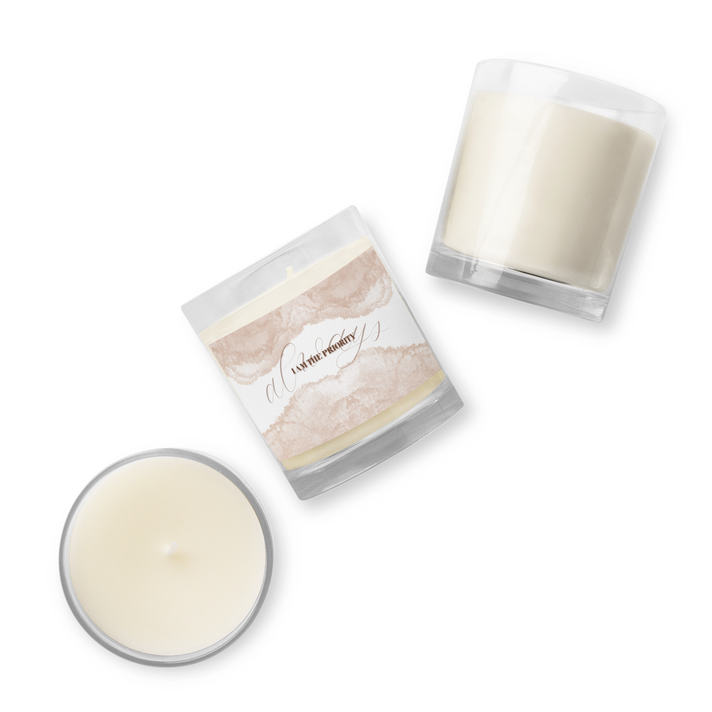 PRIORITY Glass jar soy wax candle