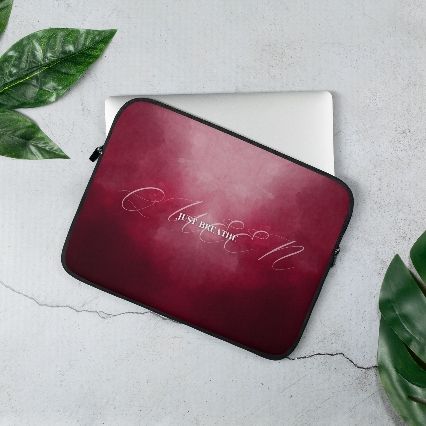 Breathe - Burgundy Laptop Sleeve