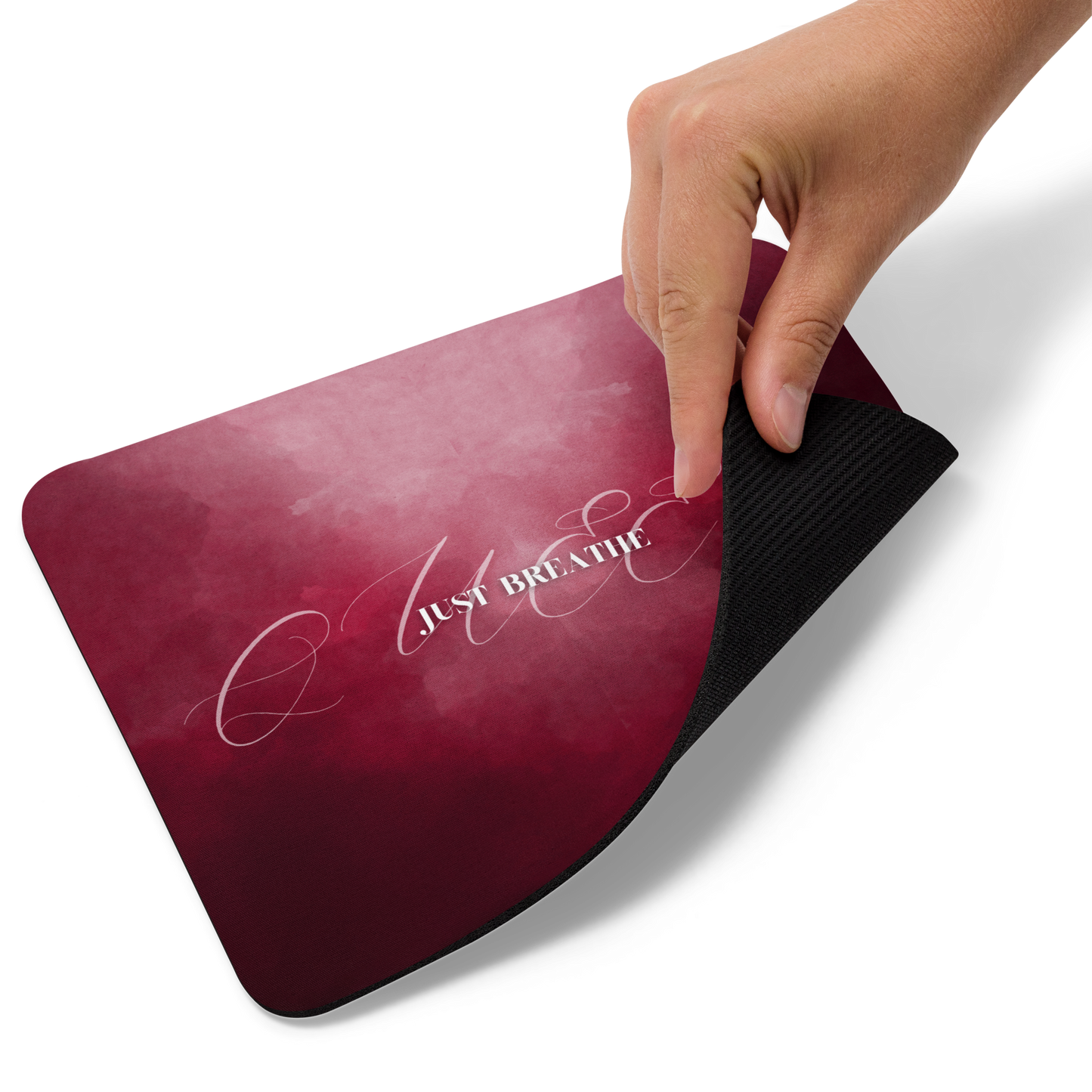 Just Breathe - burgundy Mouse pad