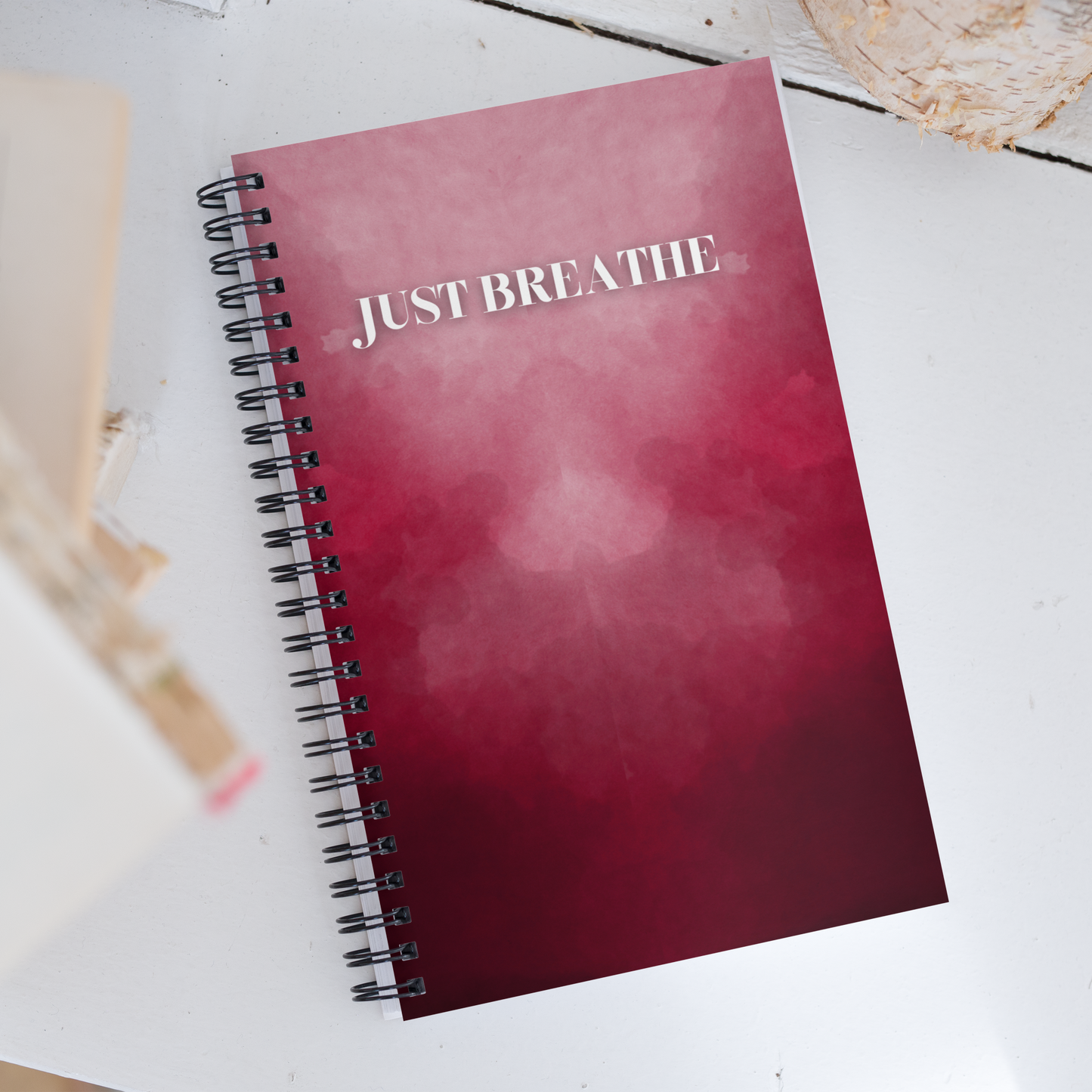 Breathe - Burgundy Spiral notebook