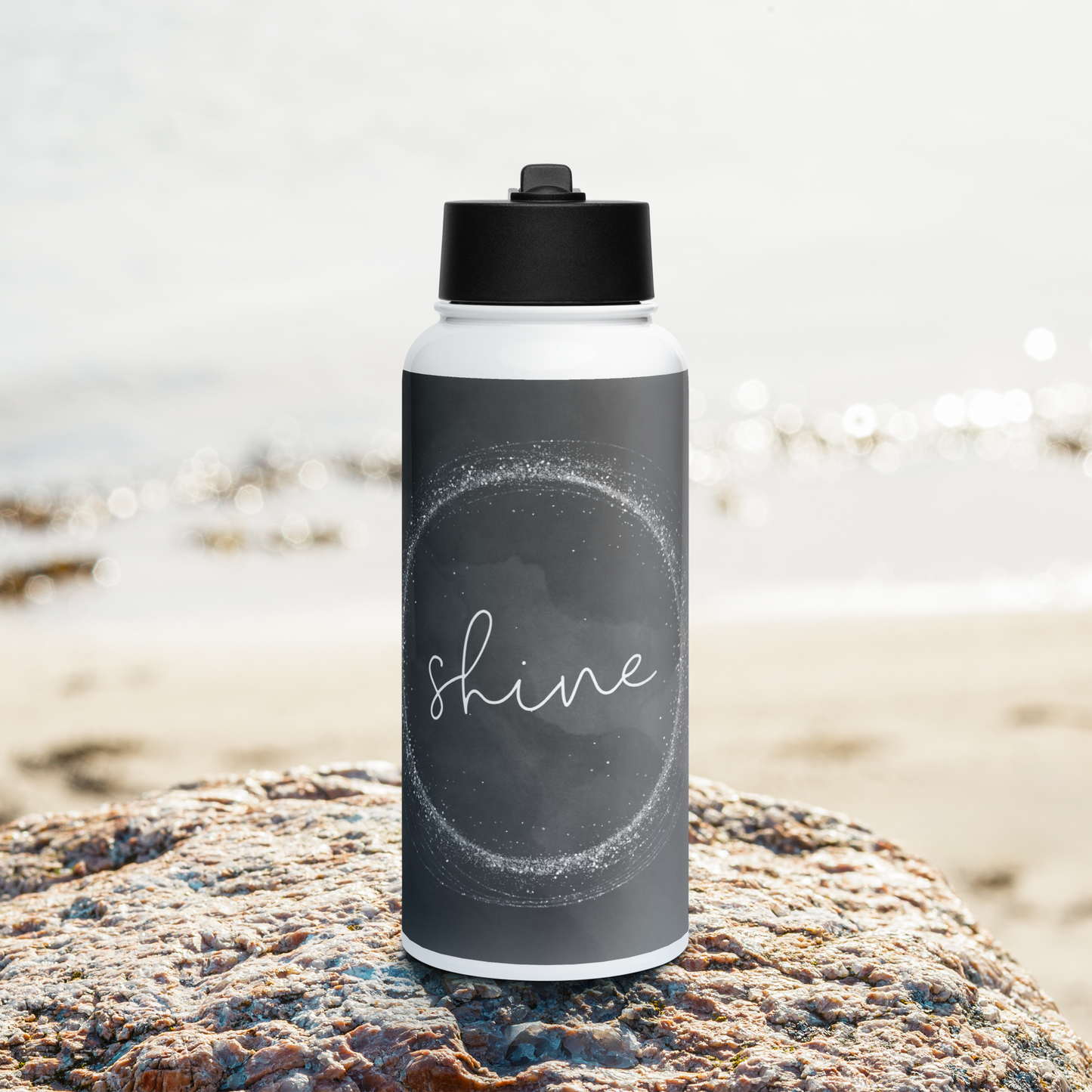 SHINE Stainless steel water bottle with a straw lid