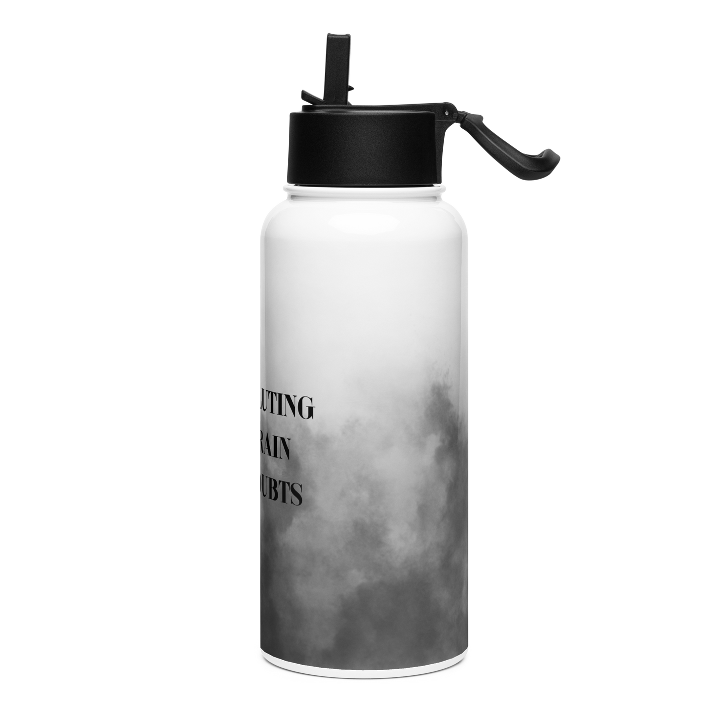 DOUBTS Stainless steel water bottle with a straw lid