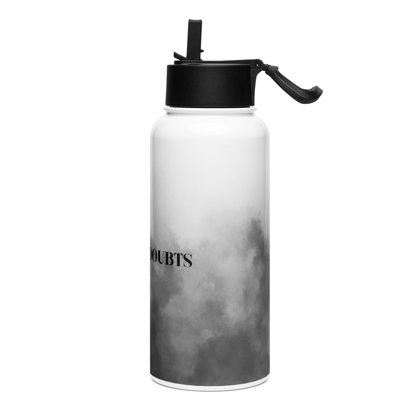 DOUBTS Stainless steel water bottle with a straw lid