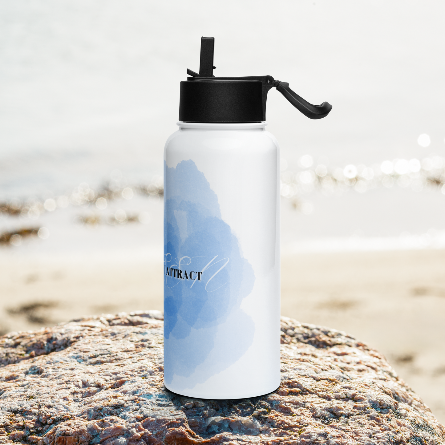 ATTRACT Stainless steel water bottle with a straw lid