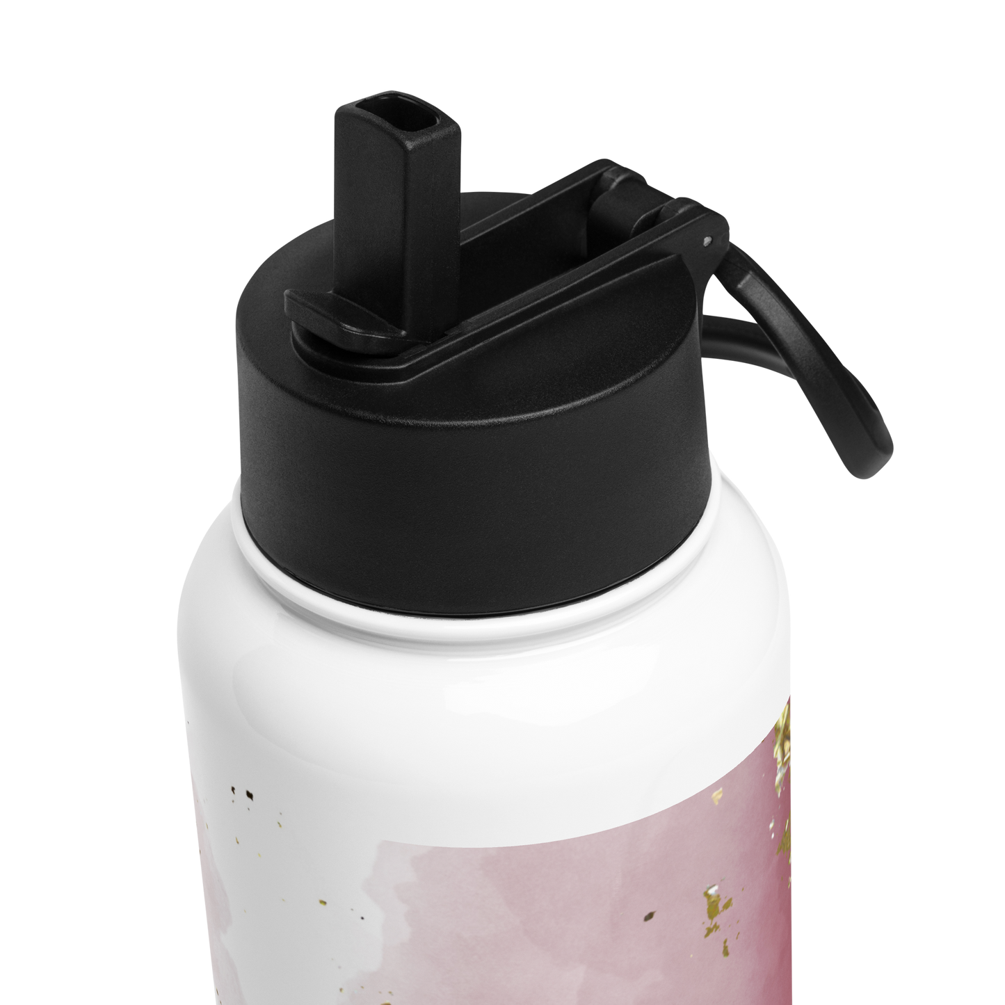 ONLY QUEEN Stainless steel water bottle with a straw lid