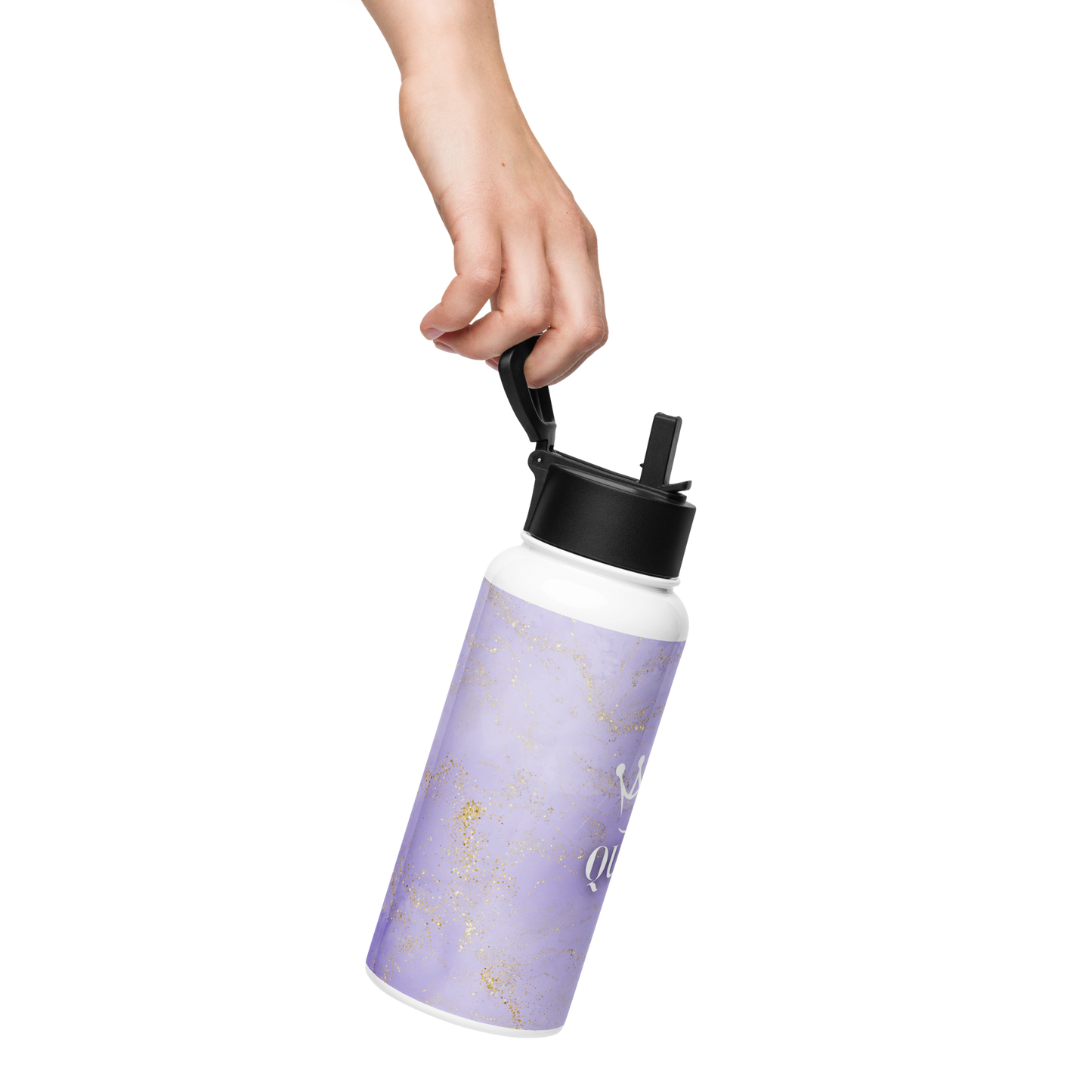 Violet Queen Stainless steel water bottle with a straw lid