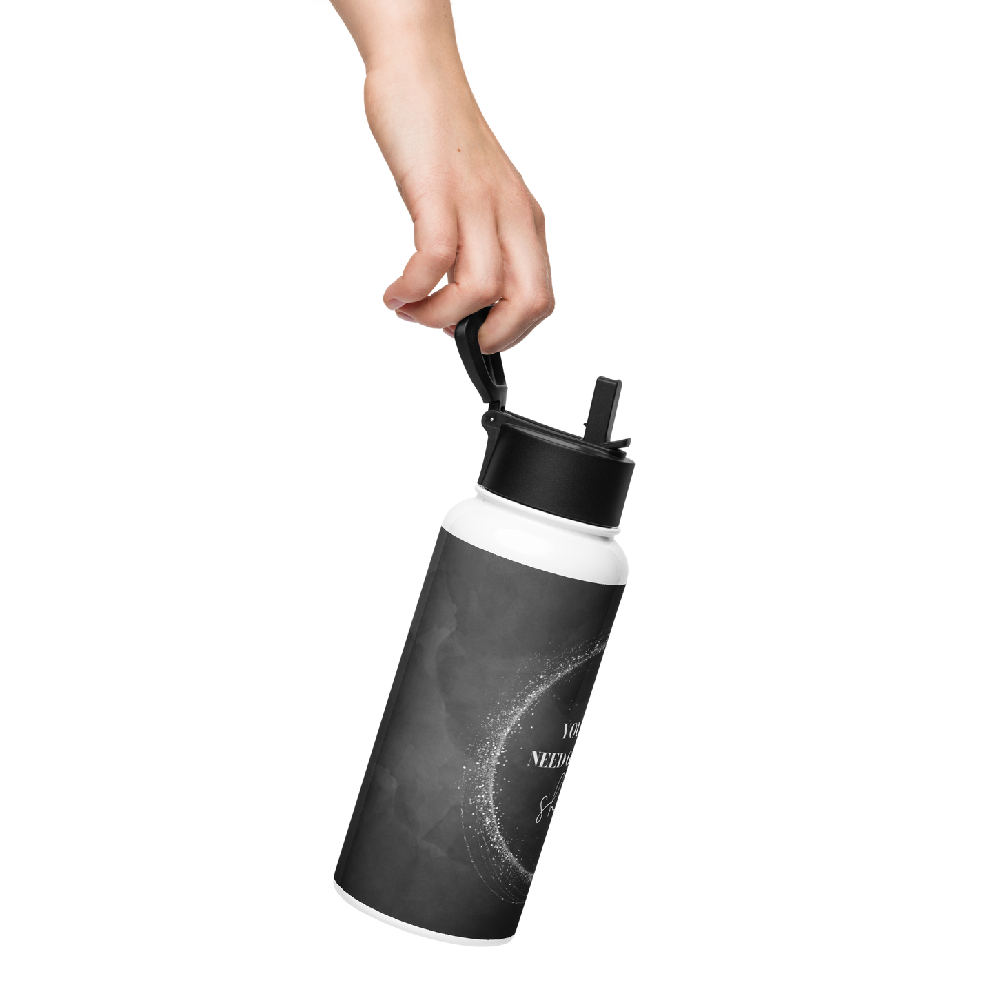 SHINE Stainless steel water bottle with a straw lid