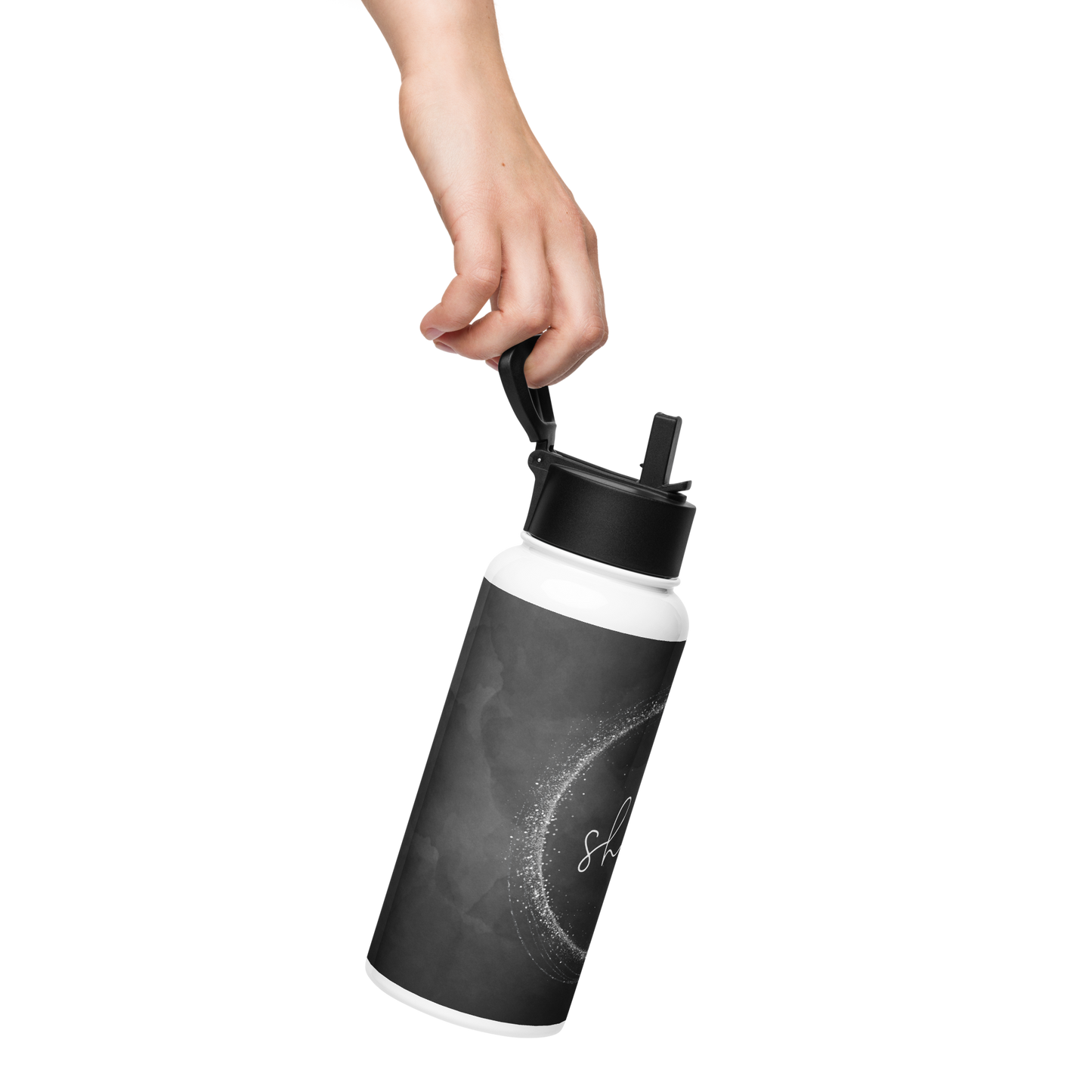 SHINE Stainless steel water bottle with a straw lid