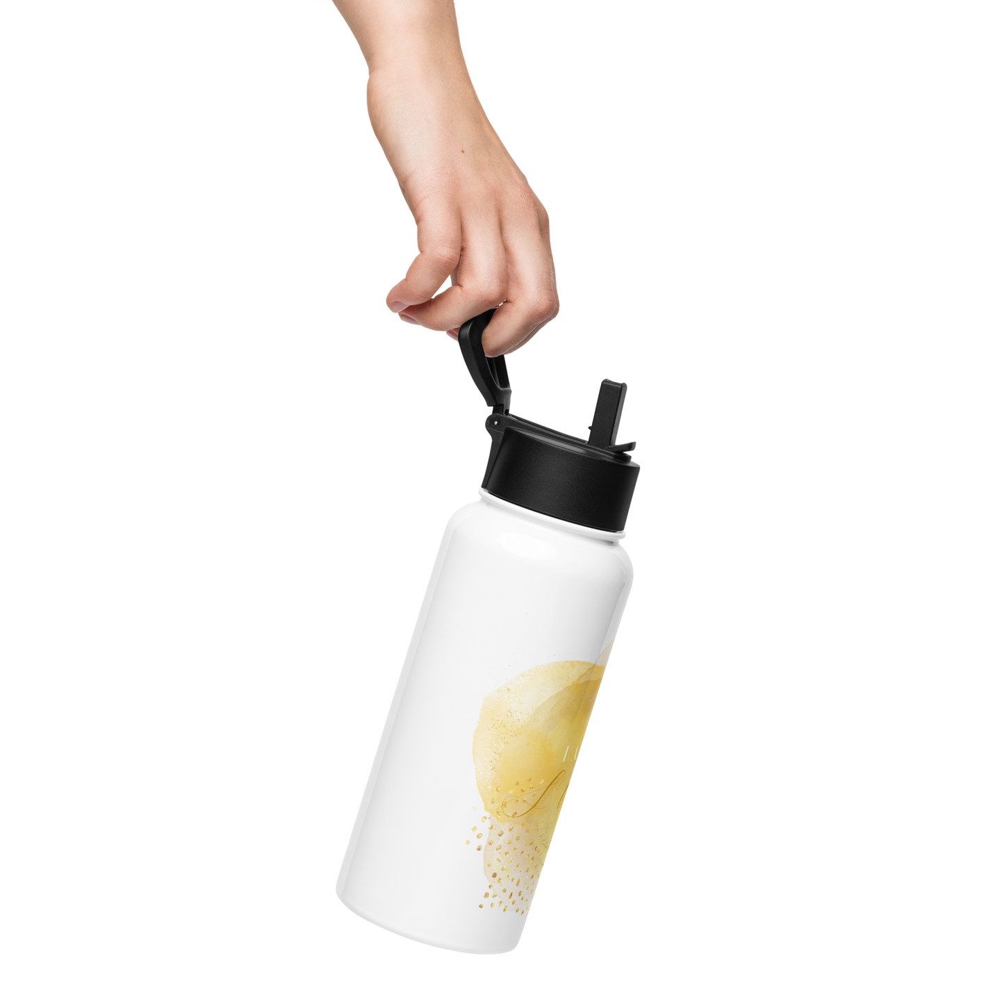 SUN Stainless steel water bottle with a straw lid