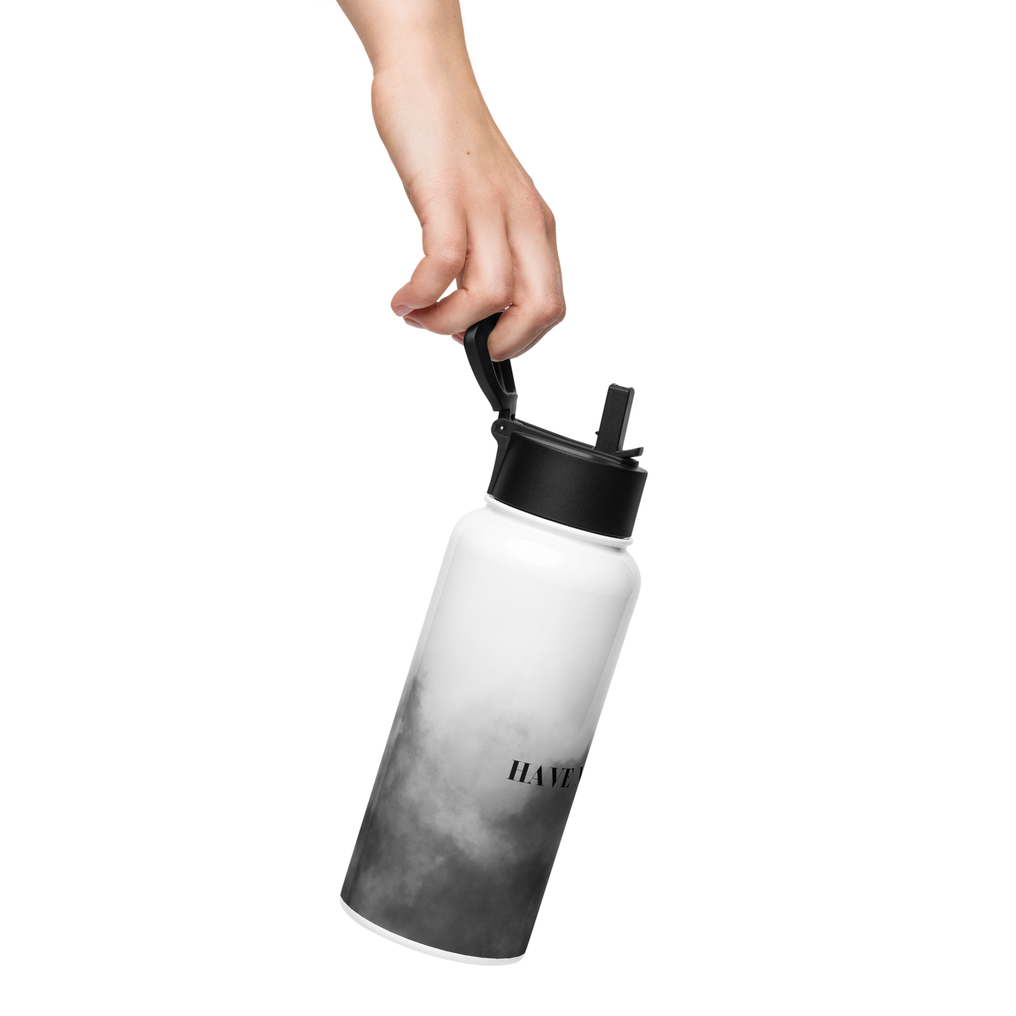 DOUBTS Stainless steel water bottle with a straw lid