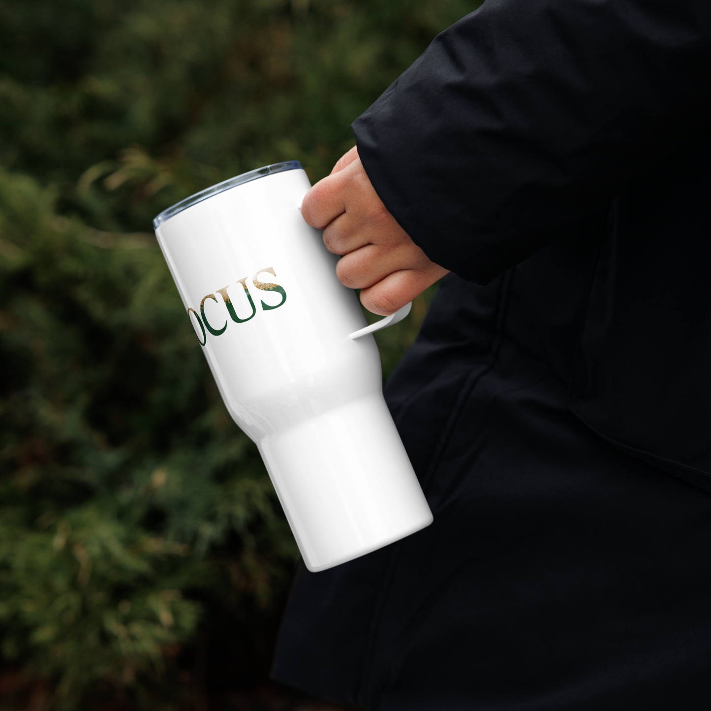 FOCUS Travel mug with a handle