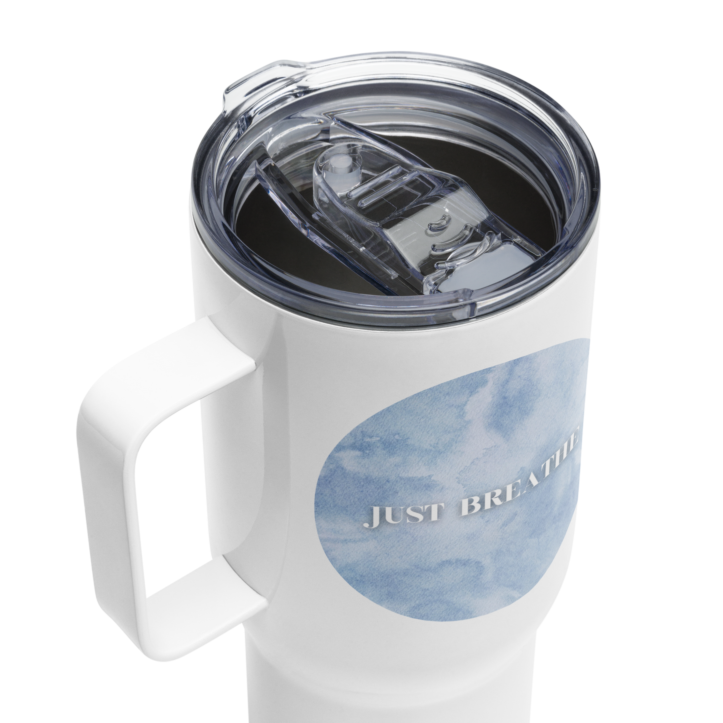 Just Breathe - ocean Travel mug with a handle