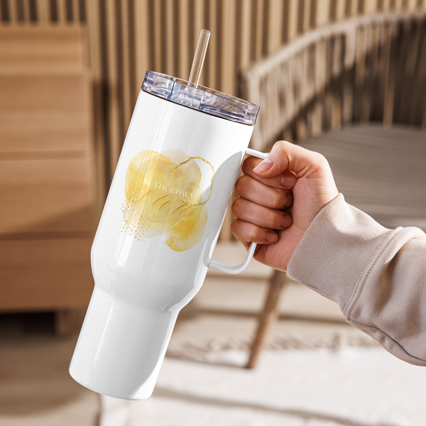 SUN Travel mug with a handle