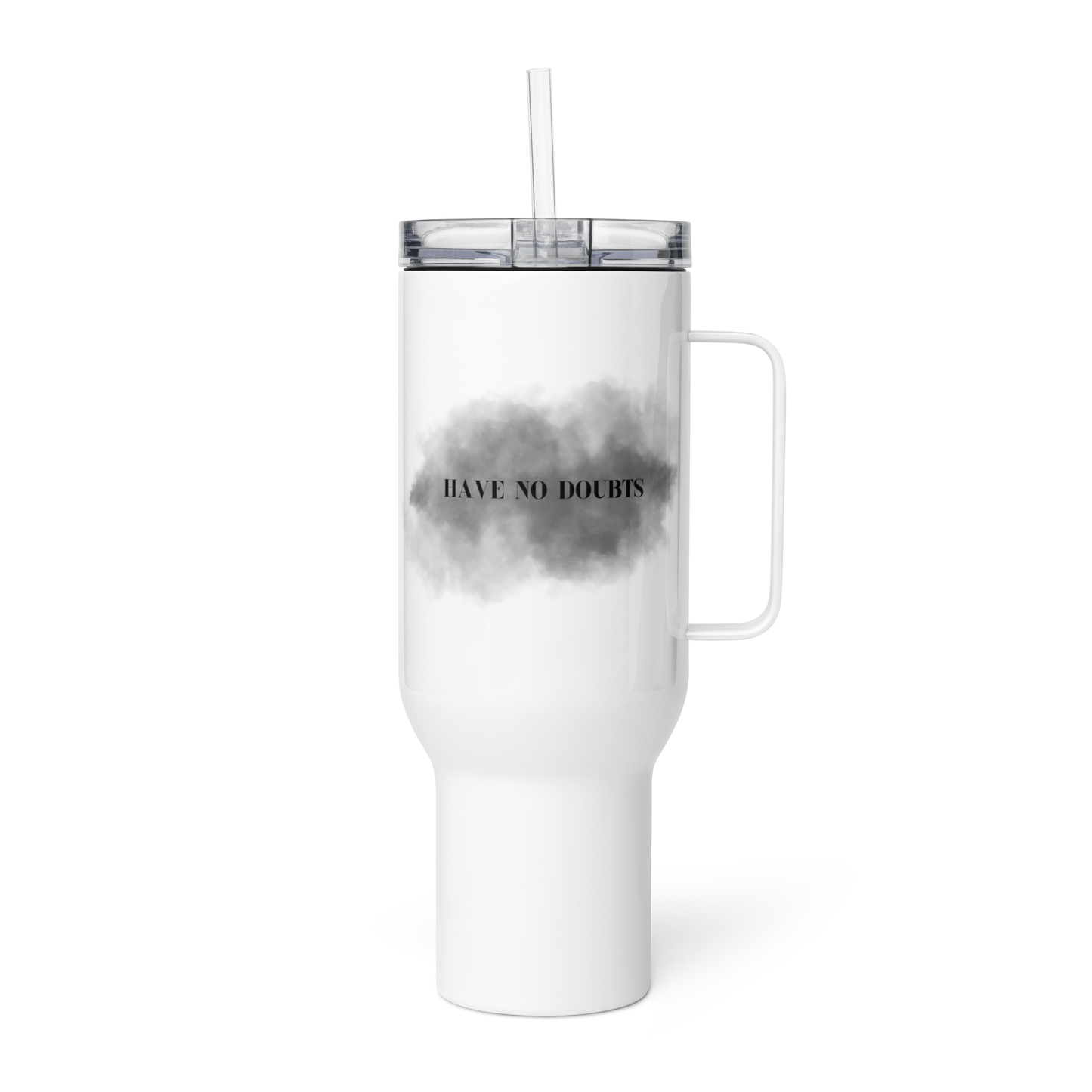 DOUBTS Travel mug with a handle