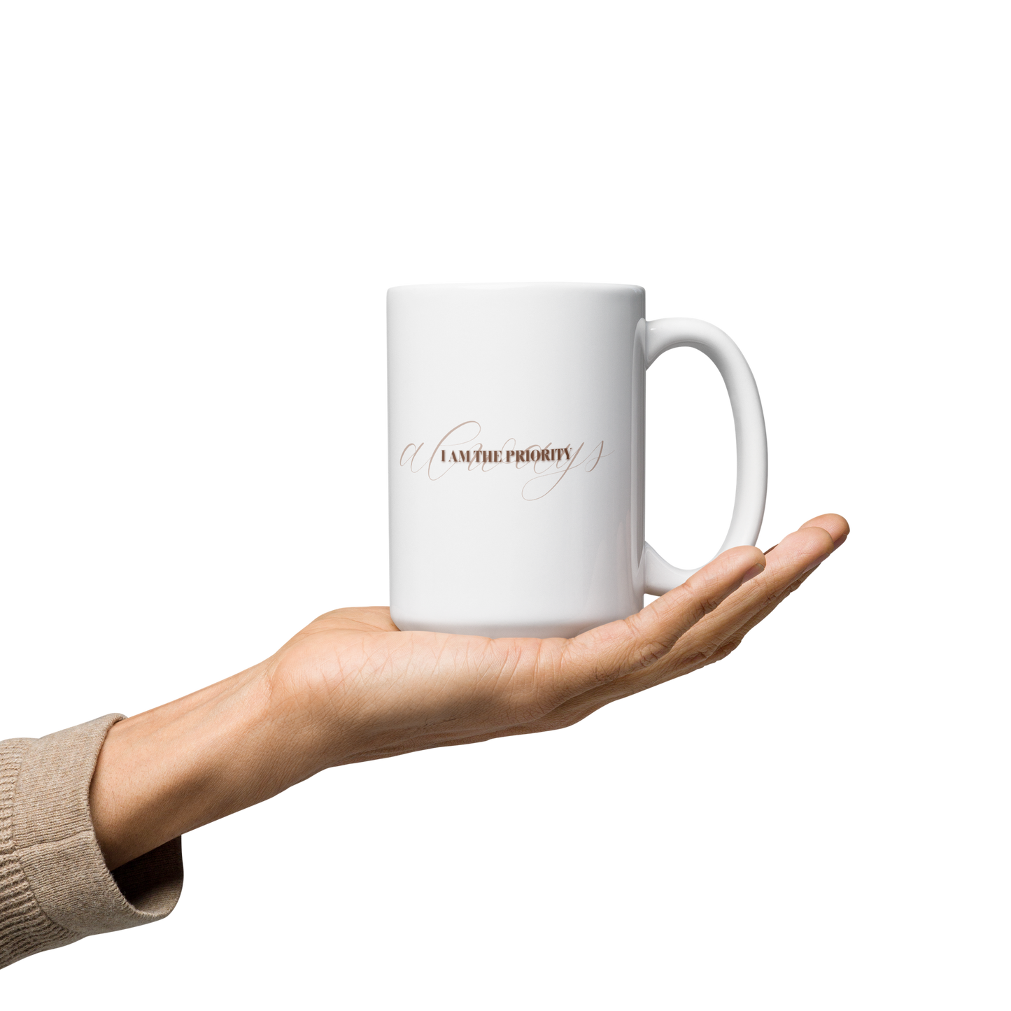 PRIORITY White glossy mug